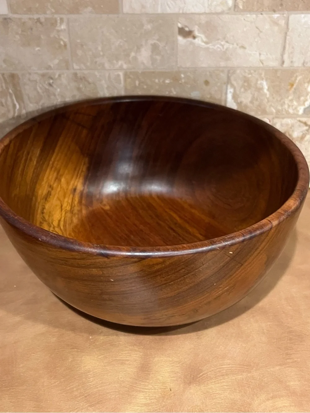 Vermillion Vintage Walnut 6 Piece Salad Bowl Set - Rich Brown